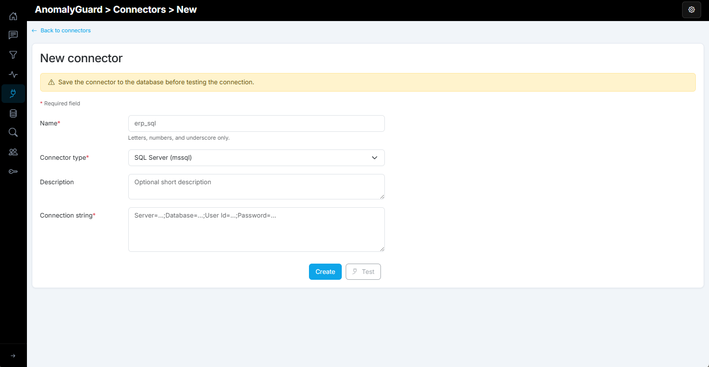 Add Connector dialog