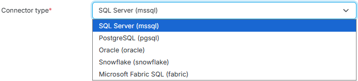 Supported connector types