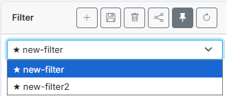 Filter toolbar and selection