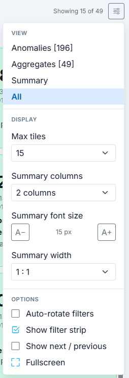Display options