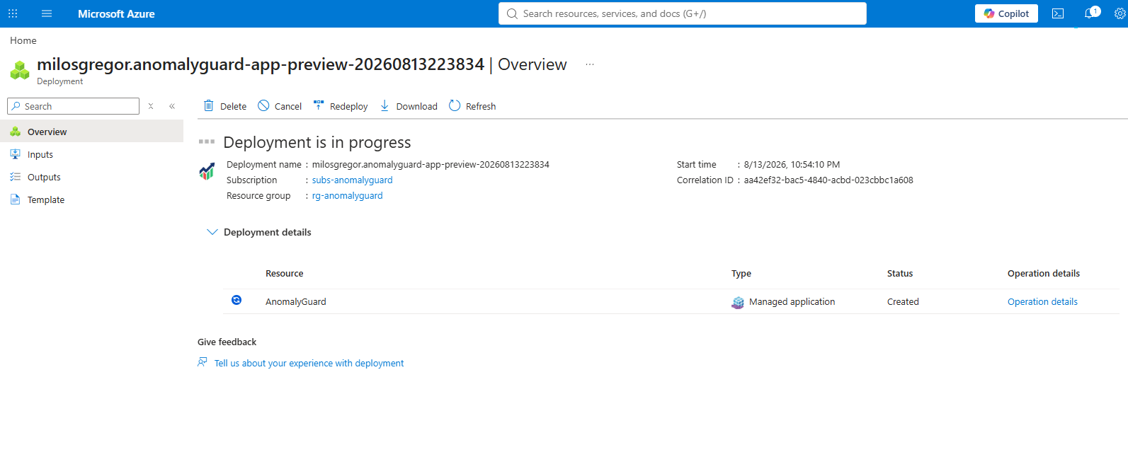 Deployment in progress