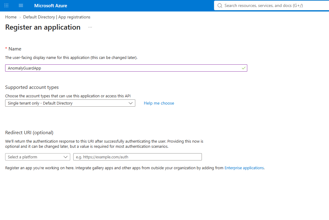 Register an application